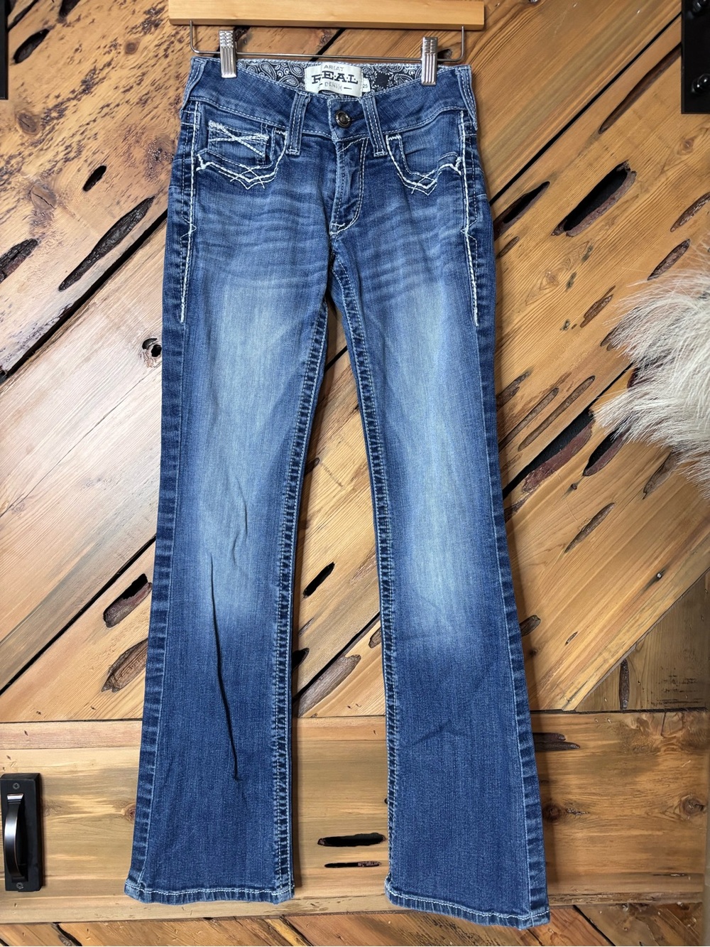 Ariat Women's Faded Blue Western Boot Cut Jeans